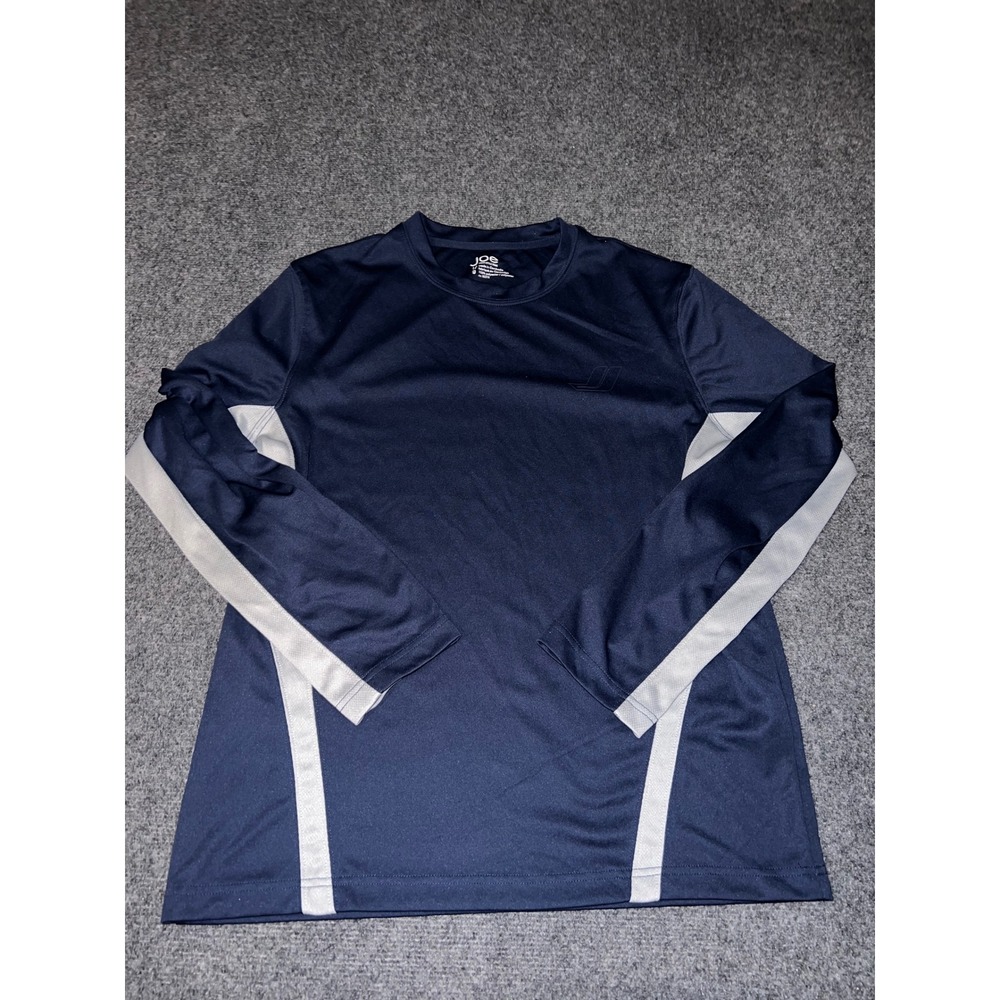 Joe Fresh Mens Large Navy Blue Grey Active Long Sleeve Performance Shirt L